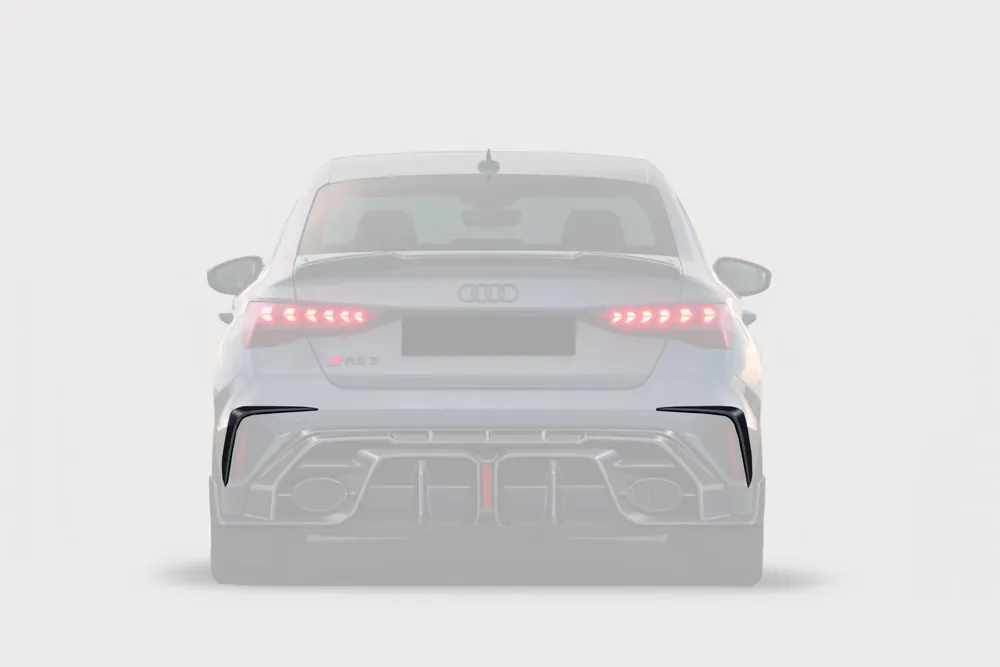 Carbonado 2025-UP Audi RS3 8Y.5 Sedan AD Style Autoclave Carbon Fiber Rear Bumper Side Canards