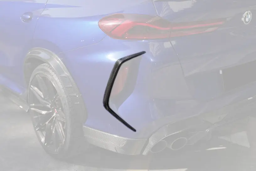 Carbonado AD Style Dry Carbon Fiber Rear Bumper Vent Trims | 2020-2025 BMW X6M F96 G06 X6