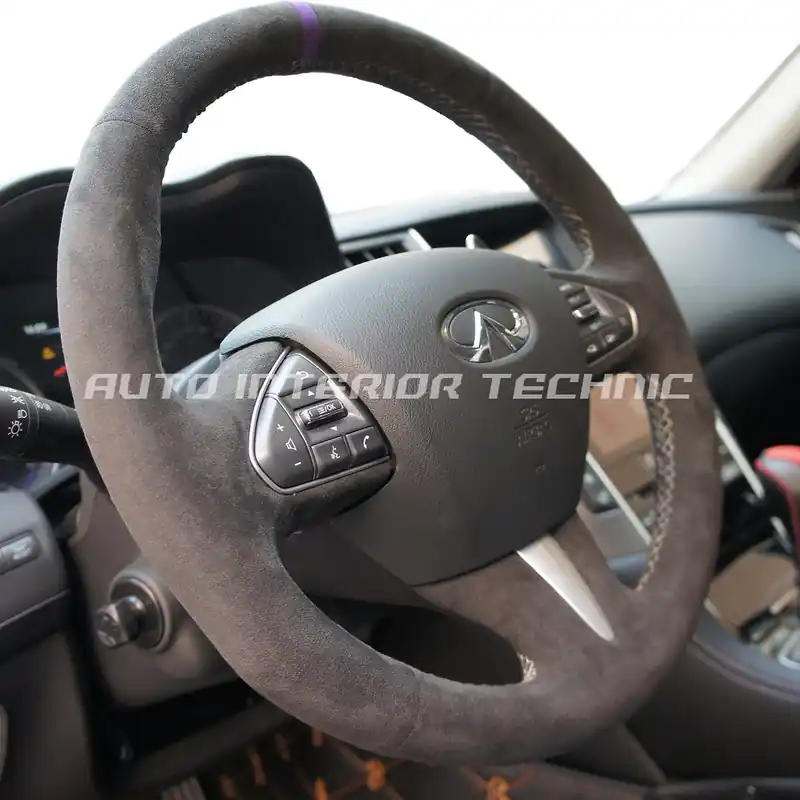 Auto Interior Technic Steering Wheel Wrap (2014-2017 Infiniti Q50)