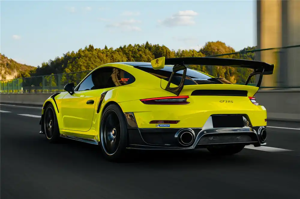 DarwinPRO 2013-2019 Porsche 911 991 Turbo S GT2RS Style Partial Carbon Fiber Rear Bumper