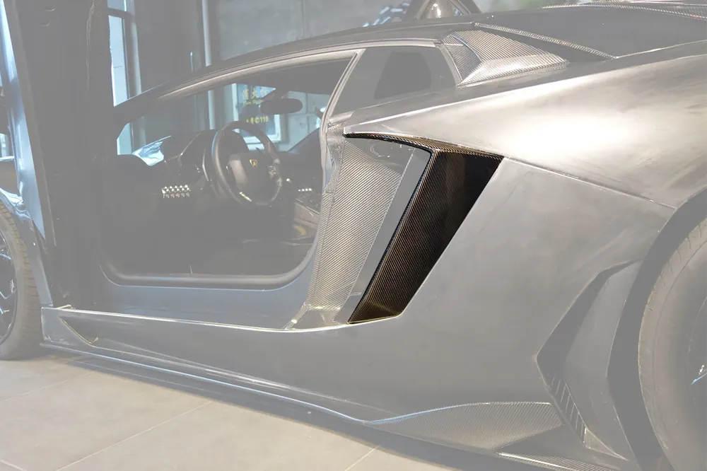 DarwinPRO 2011-2016 Lamborghini Aventador LP700 Coupe BKSS Style Carbon Fiber Quarter Panel Fender Side Vent Air Intake Cover Trim Outside
