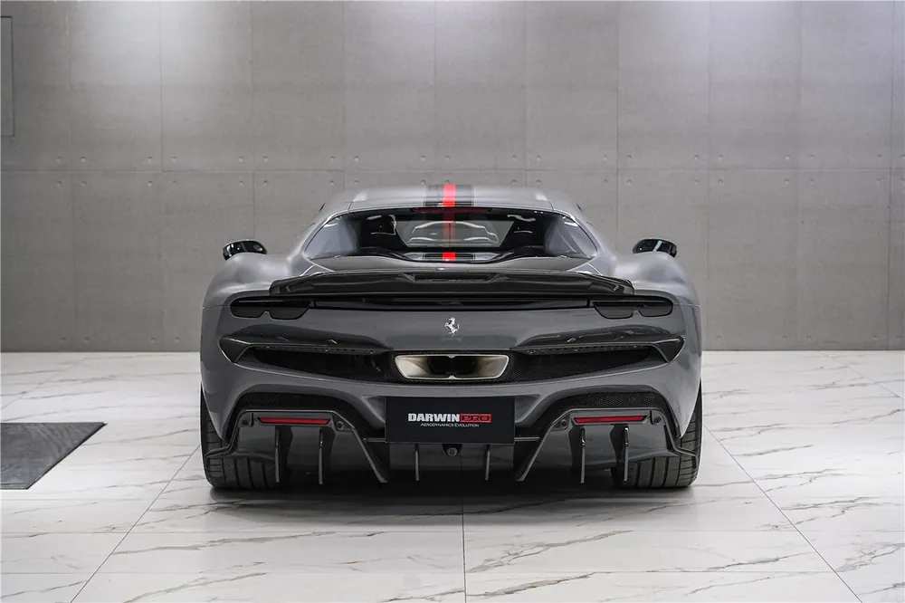 DarwinPRO 2022-2025 Ferrari 296 GTB & GTS Type F171 iMP Style Carbon Fiber Rear Diffuser With Undertray