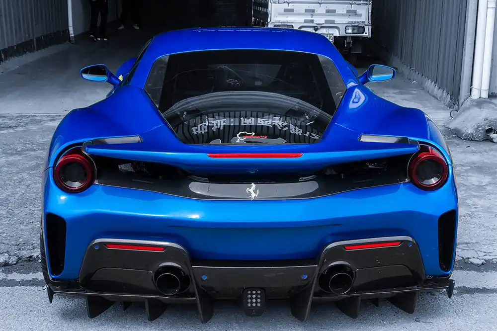 DarwinPRO 2015-2020 Ferrari 488 GTB Pista Style Carbon Fiber Rear Bumper And Wing