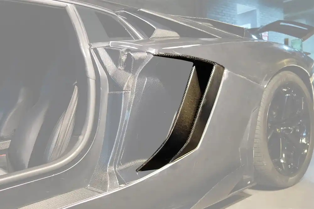 DarwinPRO 2011-2016 Lamborghini Aventador LP700 Coupe BKSS Style Carbon Fiber Quarter Panel Fender Side Vent Air Intake Cover Trim