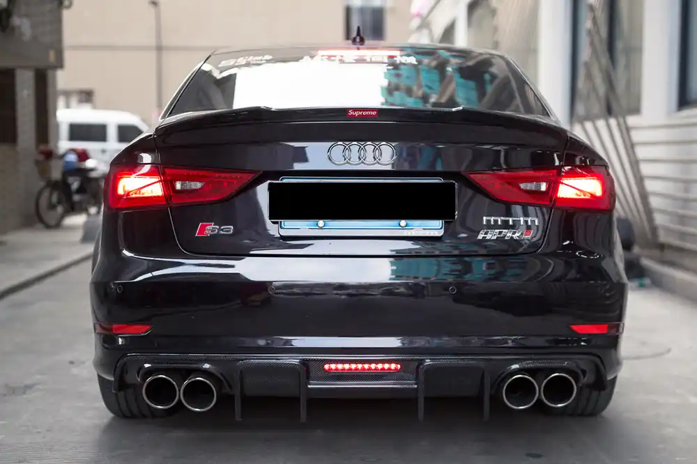 DarwinPRO 2013-2016 Audi S3 & A3 Sline Sedan BKSS Style Rear Diffuser with LED Light
