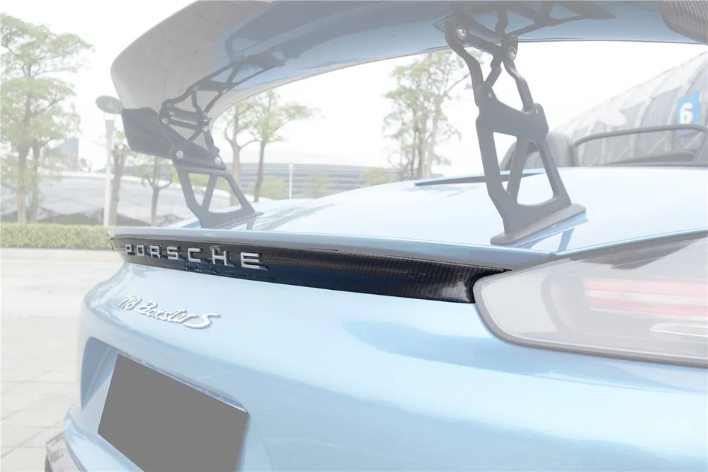 DarwinPRO 2016-2025 Porsche 718 Cayman And Boxster BKSS Style Carbon Fiber Rear Trim