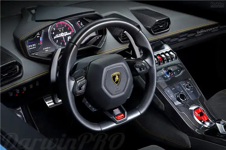 DarwinPRO 2015-2023 Lamborghini Huracan LP610 & LP580 & EVO Autoclave Carbon Fiber Center Steering Wheel Trim