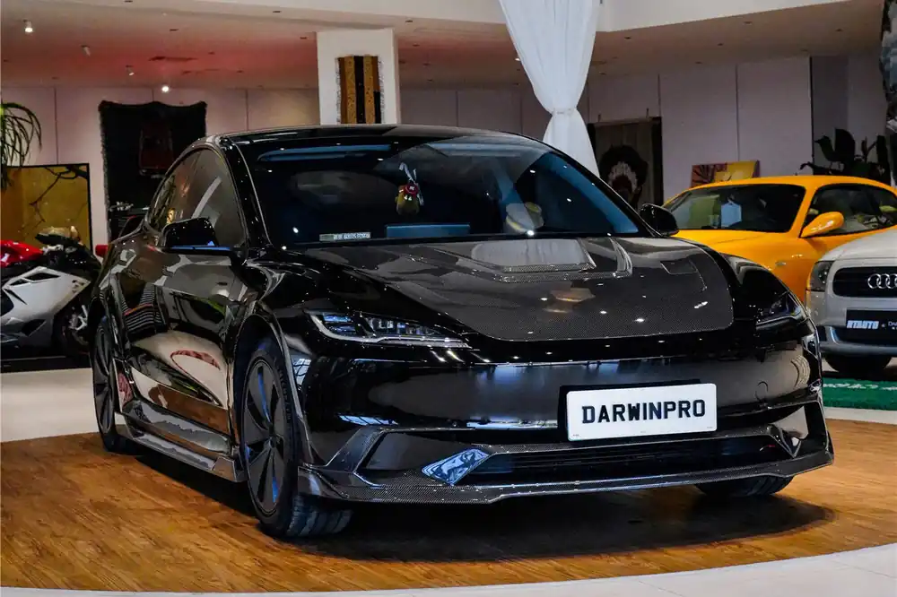 DarwinPRO 2024-2026 Tesla Model 3 Highland RWD AWD Carbon Fiber IMP Design Front Lip(DONT FIT PERFORMANCE)