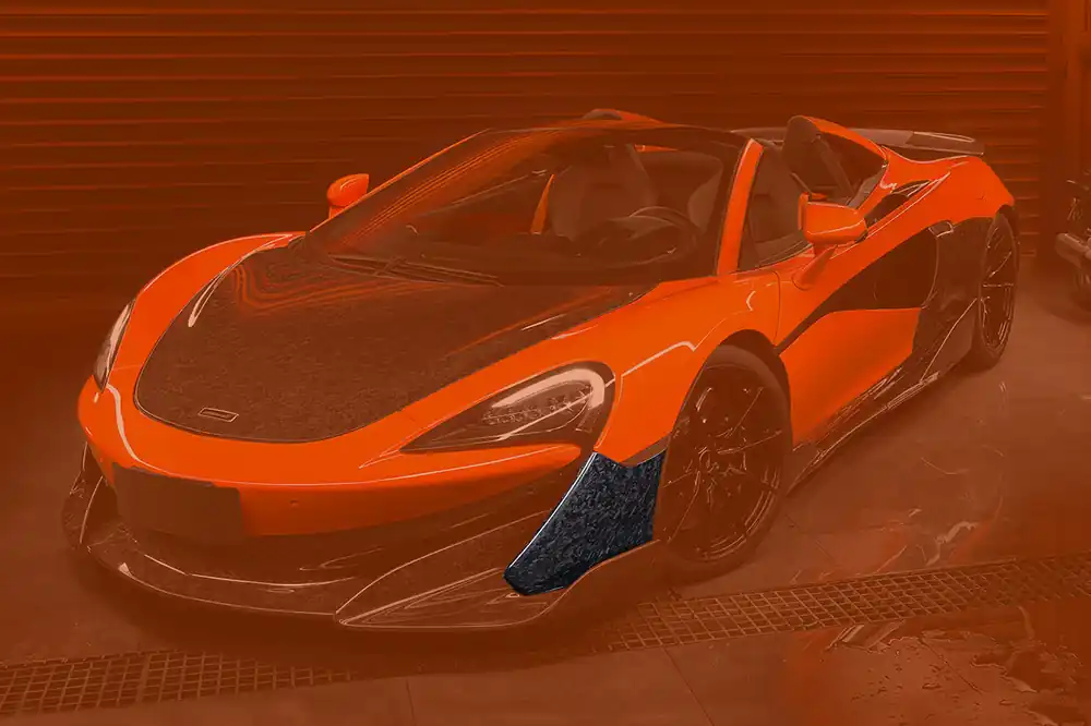 DarwinPRO Carbon Fiber Front Bumper Side Splitter | 2018-2021 McLaren 600LT