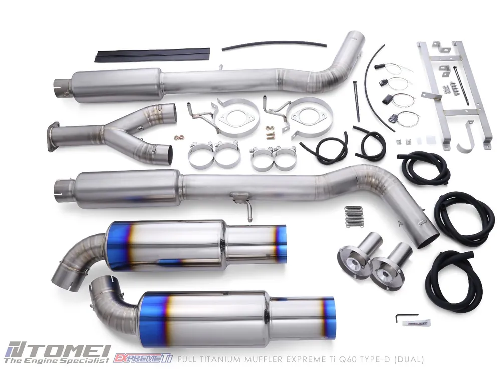 Tomei Titanium Dual Exit Cat-Back Exhaust System | 2017-2022 Infiniti Q60 (TB6090-NS21F)