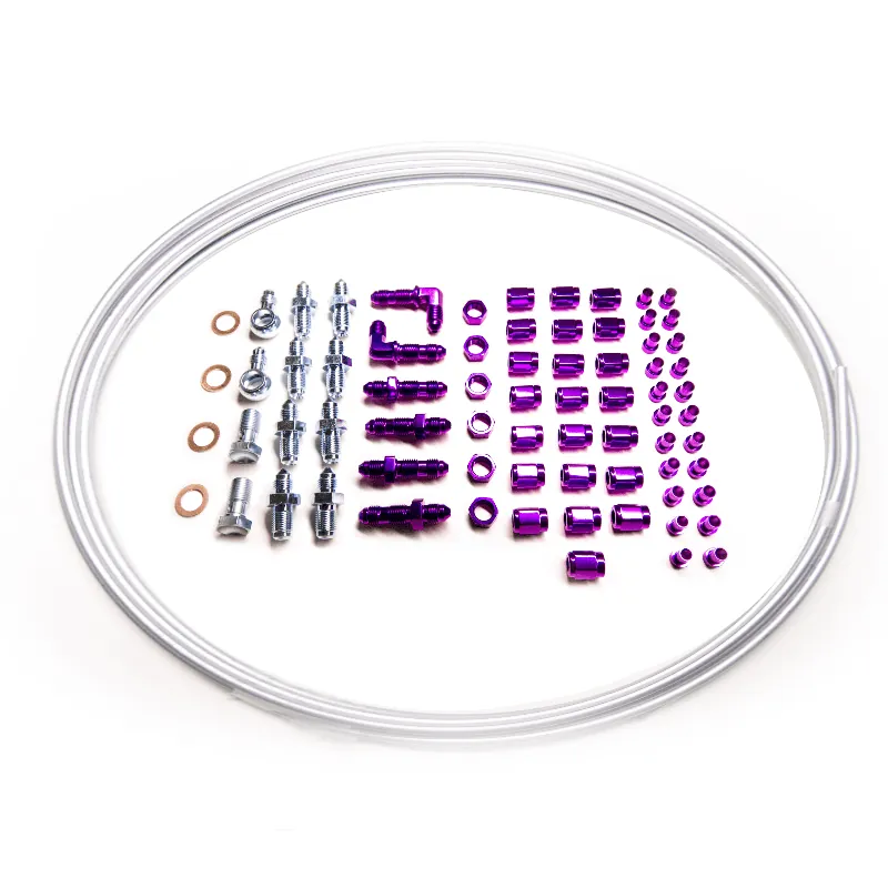 ColorFittings Brake Line Tuck Kit w/ Banjo Bolts and line for Honda Civic / Acura Integra
