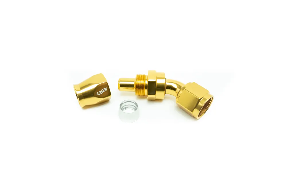 ColorFittings -10 AN 45 Degree Female Aluminum Hose End (PTFE)