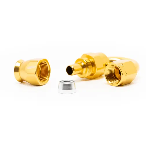 ColorFittings -08 AN 180 Degree Female Aluminum Hose End (PTFE)