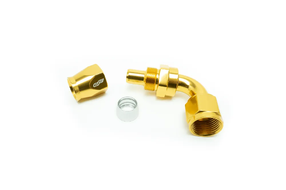 ColorFittings -06 AN 90 Degree Female Aluminum Hose End (PTFE)