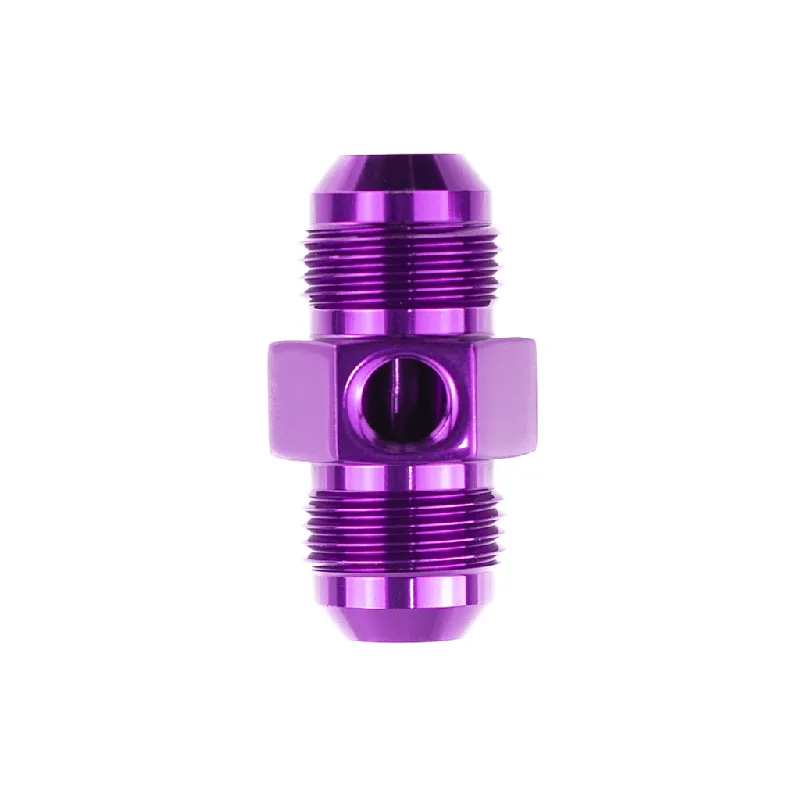 ColorFittings Pressure Gauge Adapter, 10AN Male to 10AN Male w/ 1/8" port