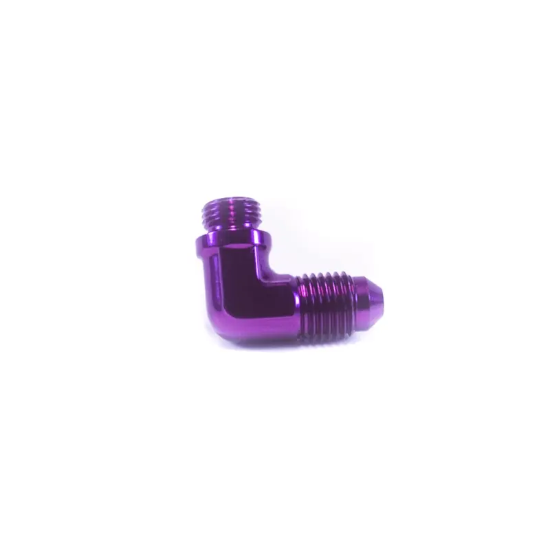 ColorFittings TiAL/Wastegate/BOV 'shorty' to 4AN Flare Fitting 90 degree
