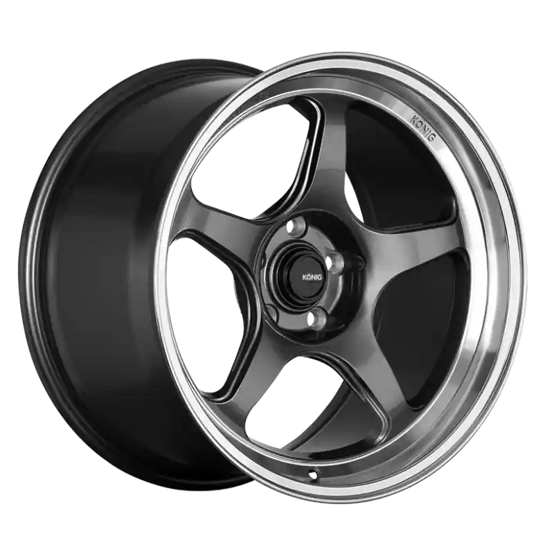 Konig Hyperspec 19x9.5A 5x114.3 ET35 Anthracite Metallic Wheel w/ Mirror Machined Lip (Knurled Bead)