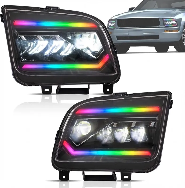 NTXGlow RGB led Headlights | 2005-2009 Ford Mustang