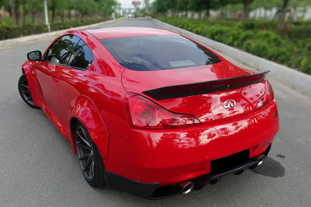 Carbonado 2008-2015 Infiniti G37S Coupe DE Style Carbon Fiber Trunk Spoiler