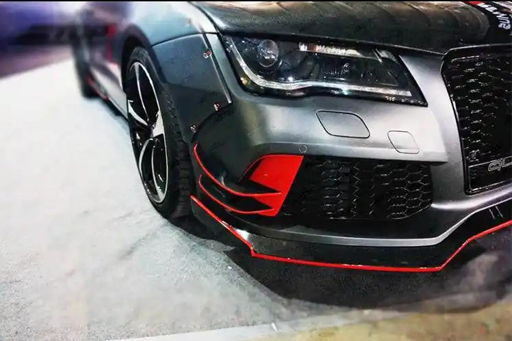 Carbonado 2015-2017 Audi RS7 BS Style Carbon Fiber Front Bumper Canards