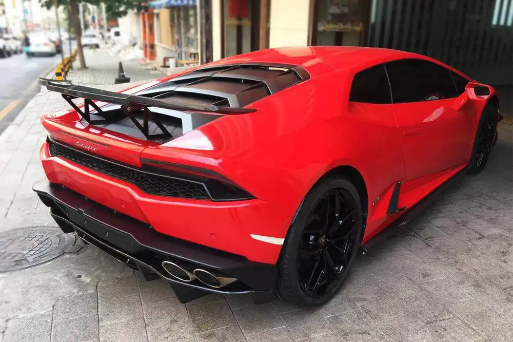 Carbonado 2015-2025 Lamborghini Huracan LP610 LP580 Evo Tecnica RZS Style Carbon Fiber Trunk Spoiler Wing