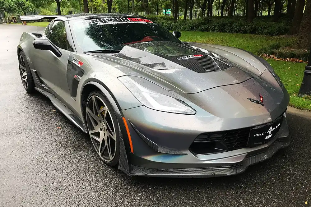 Carbonado 2013-2019 Corvette C7 Z06 Grandsport AR Style Carbon Fiber Side Skirts Extension