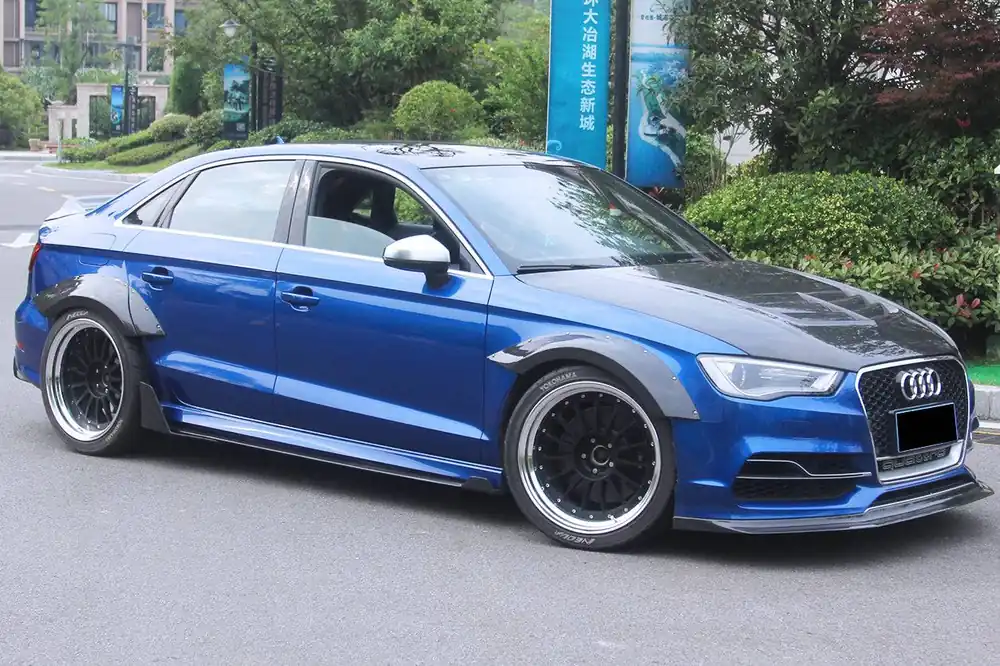 Carbonado 2013-2020 Audi RS3 S3 A3 Sline Sedan BKSS Style Side Skirts Under Board
