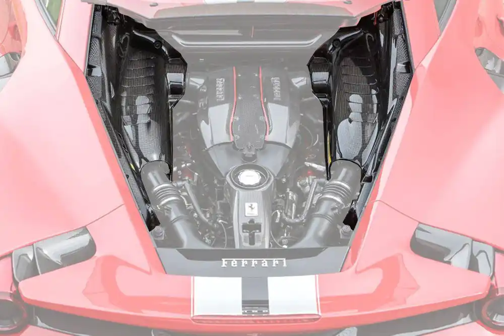 Carbonado 2015-2023 Ferrari 488 GTB Pista F8 Dry Carbon Fiber Engine Bay Panels With Heat Protection