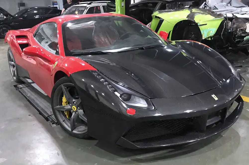 Carbonado 2015-2020 Ferrari 488 GTB Spider OE Style Carbon Fiber Front Bumper