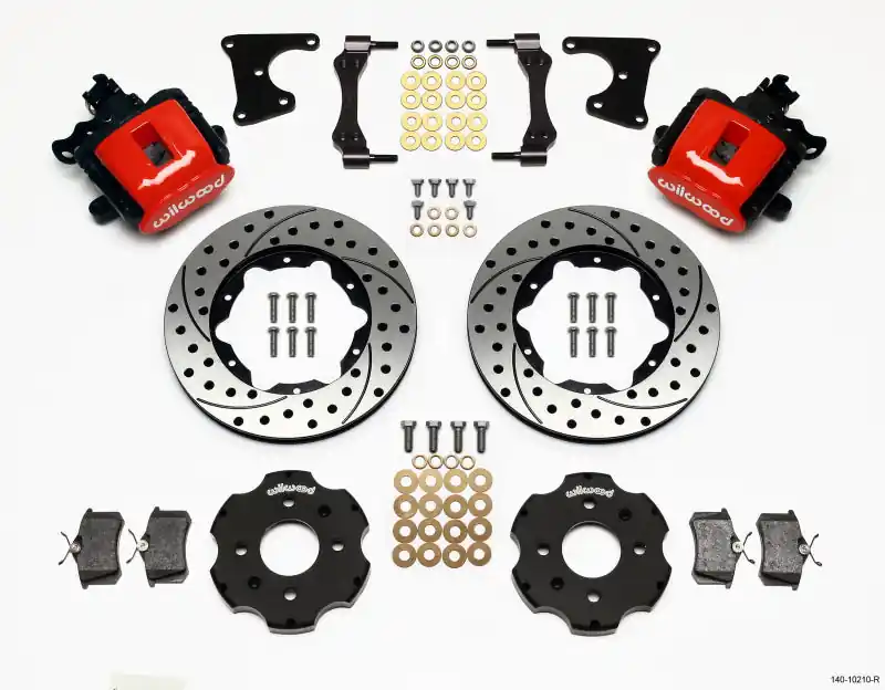Wilwood Combination Parking Brake Rear Kit 11.00in Drilled Red Civic / Integra Drum 2.71 Hub Offset (WIL140-10210-DR)