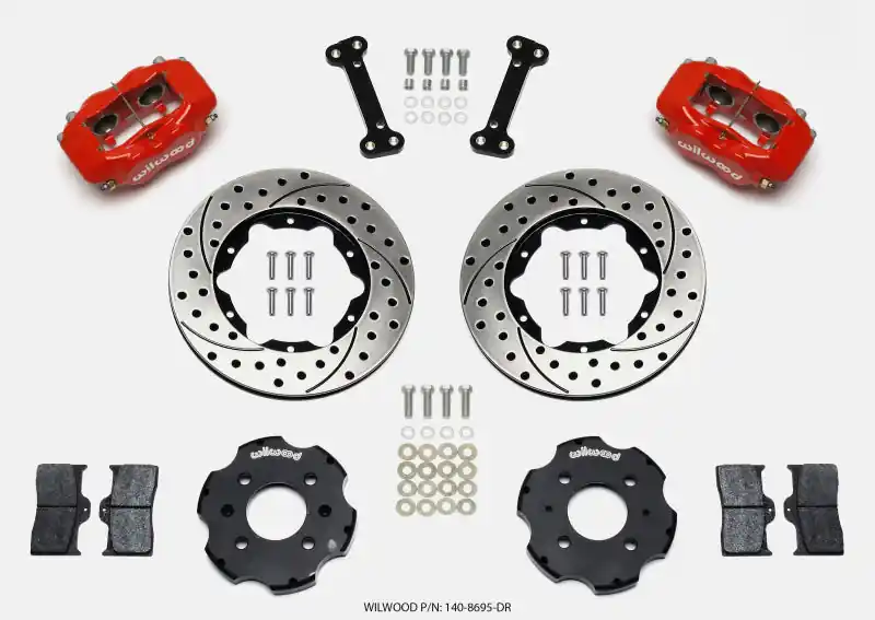 Wilwood Forged Dynalite Front Hat Kit 11.00in Drilled Red Integra/Civic w/Fac.240mm Rtr (WIL140-8695-DR)