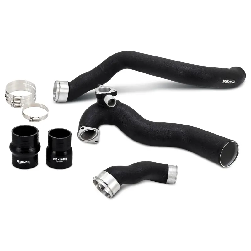 Mishimoto 2024+ Ford Mustang EcoBoost Charge Pipes - Wrinkle Black (MISMMICP-MUS4-24WBK)