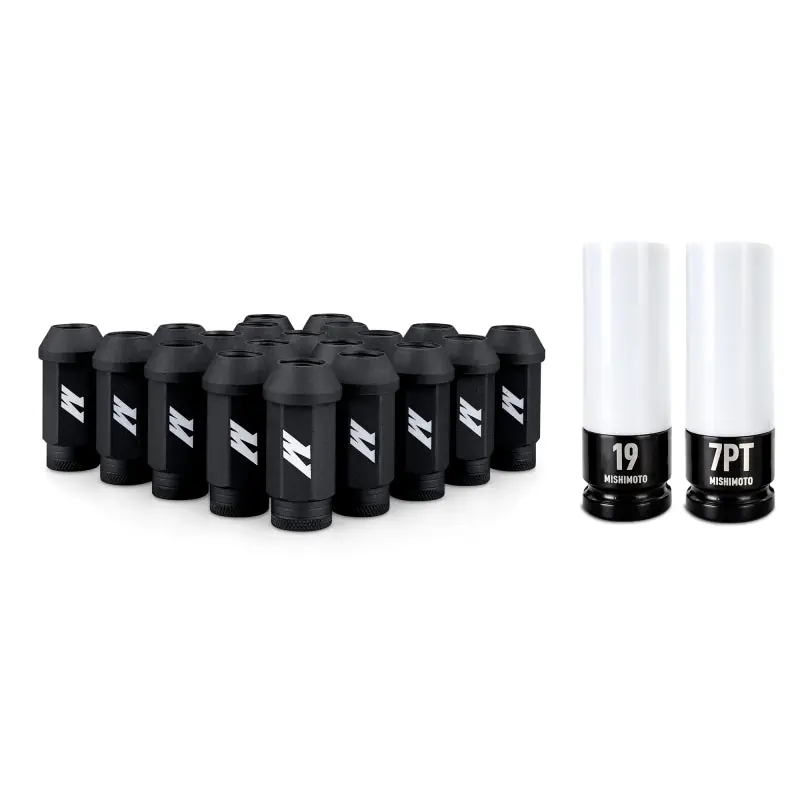 Mishimoto Steel Locking Lug Nuts M14x1.5 20pc Set Black (MISMMLG-M14-20LBK)