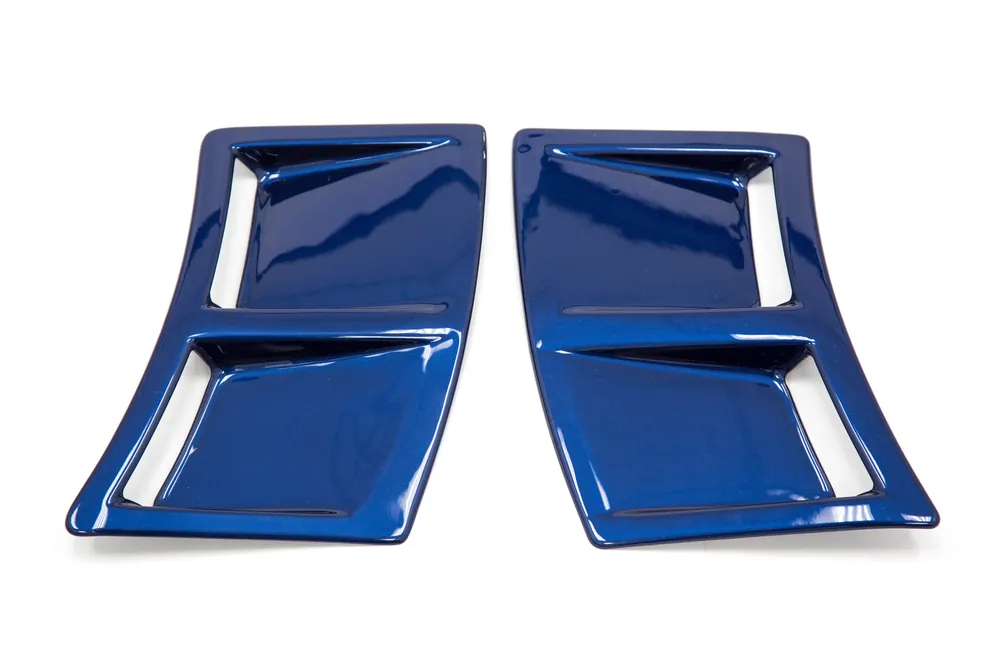 OLM S207 Style Paint Matched Rear Bumper Vent Inserts - Galaxy Blue Pearl - 2015-2021 Subaru WRX / STI