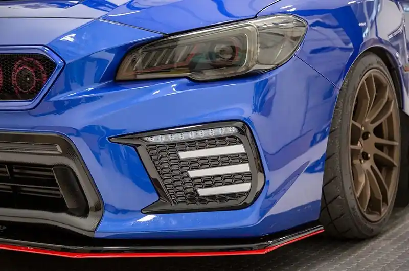 OLM Clear Tri-Bar Fog Light Bezel - 2018-2021 Subaru STI / 2018 WRX