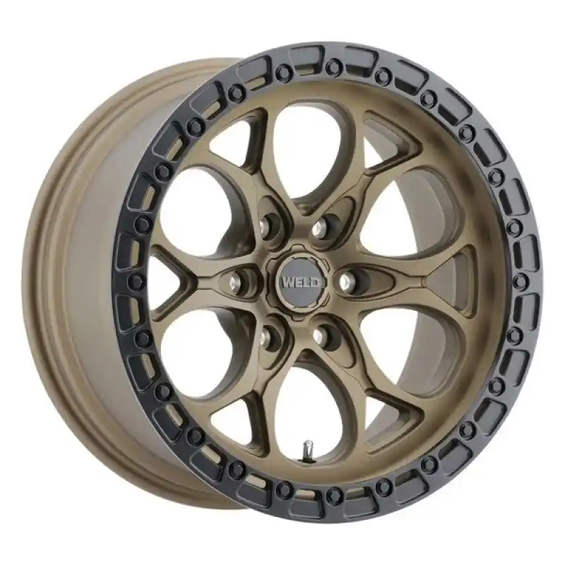 Weld W106 Ledge 6 17x9 / 6x139.7 BP / -12 Offset / 4.5 BS / 106.1 Bore Satin Bronze/Satin Black Ring