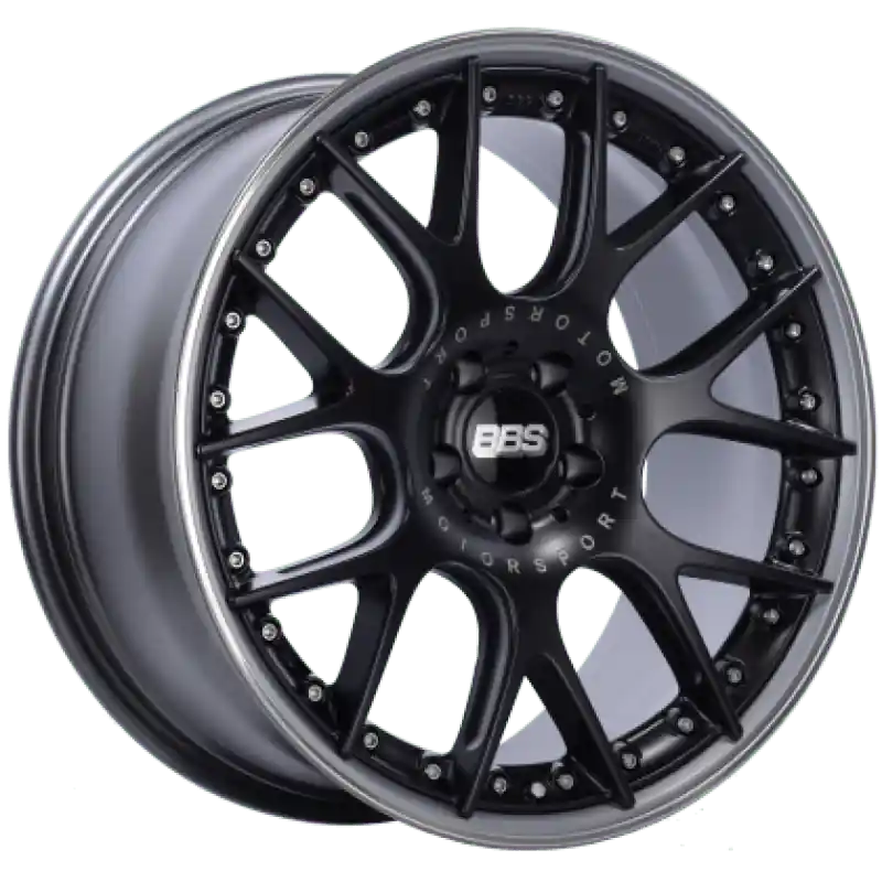BBS CH-RII 22x11.5 5x112 ET38 Satin Black Center Platinum Lip SS Rim Protector Wheel - 82mm PFS Req.