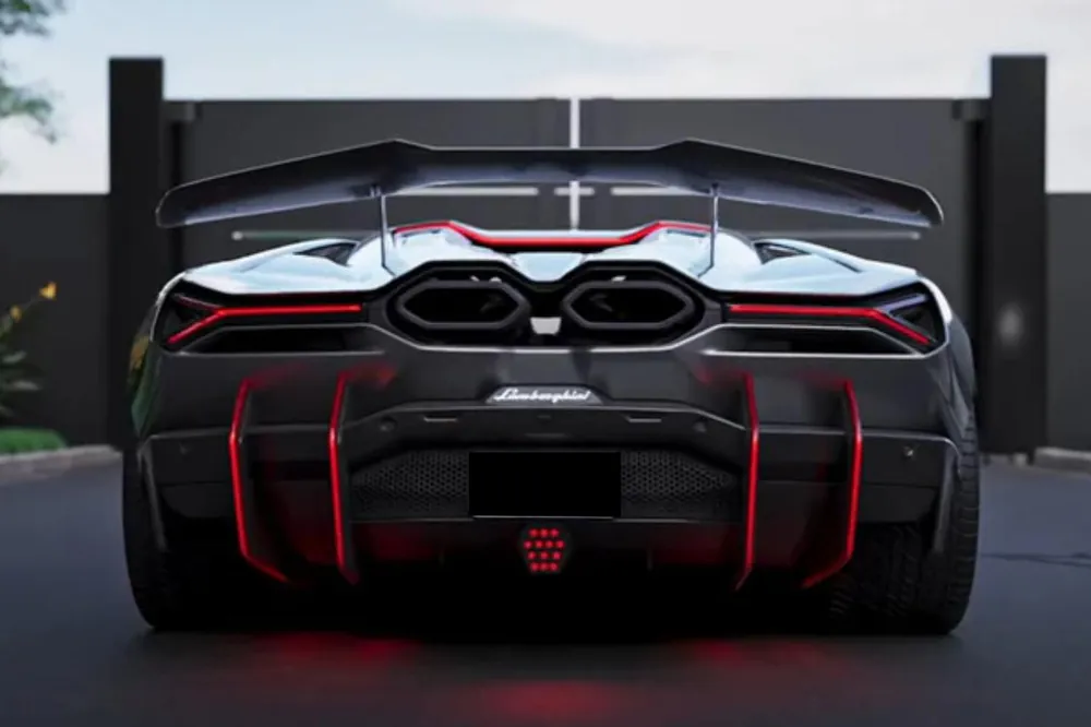 Carbonado Aero BK Style Autoclave Carbon Fiber Rear Diffuser with Canards | 2024-UP Lamborghini Revuelto