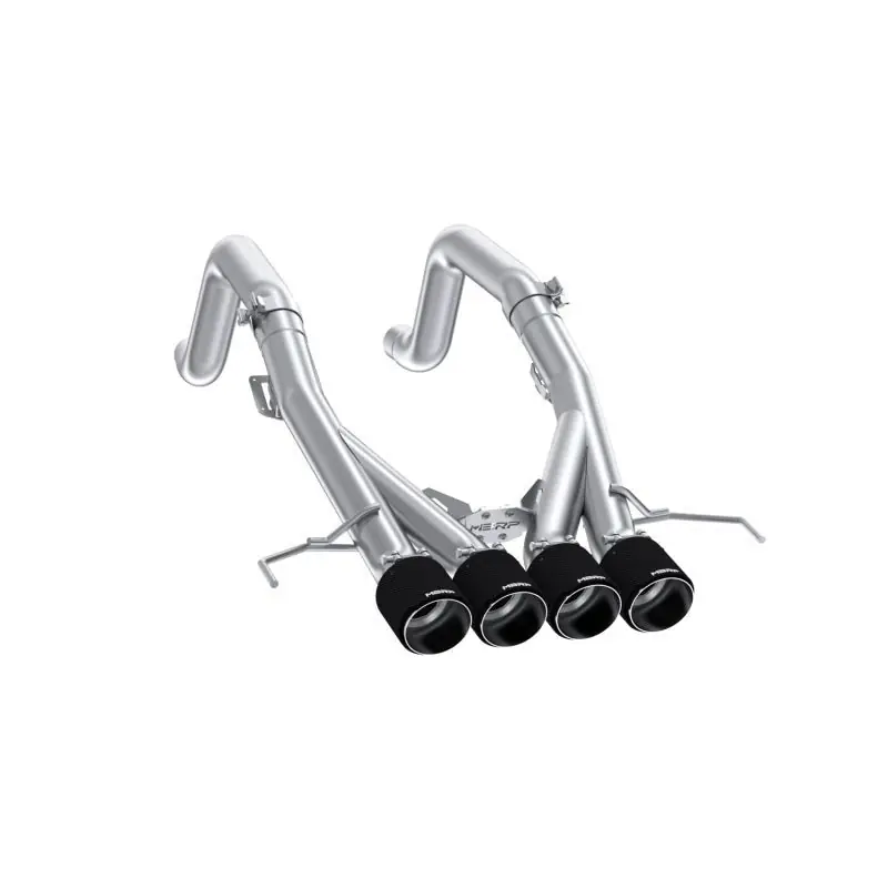 MBRP 14-19 Chevrolet Corvette 6.2L 3in Axle-Back Muffler Bypass Quad Exit Carbon Fiber Tips