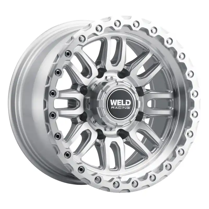 Weld Off-Road Swift 17x9in - 5x114.3 / 5x127 BP - ET-12 78.1mm CB Gloss Silver Machined Wheel & Ring
