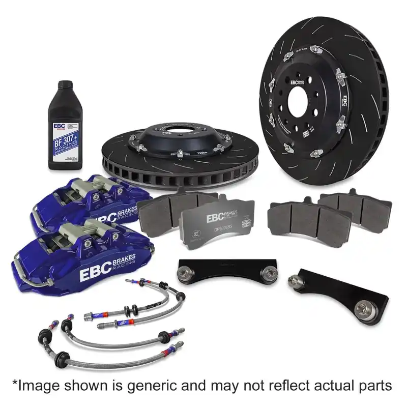 EBC Racing 03-09 Nissan 350Z 3.5L Blue Apollo-6 Calipers 355mm Rotors Front Big Brake Kit