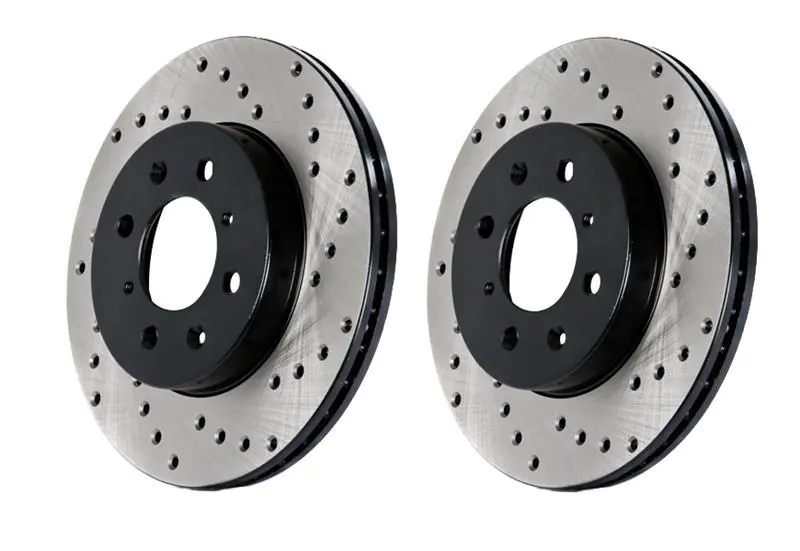 StopTech 99-08 Acura TL (STD Caliber) / 01-03 CL / 04-09 TSX Cross Drilled Left Front Rotor