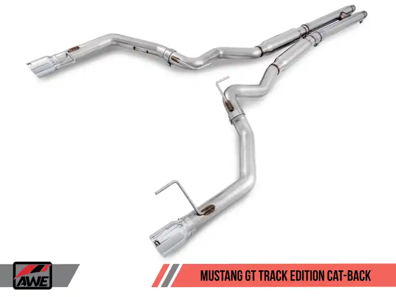 AWE Tuning S550 Mustang GT Cat-Back Exhaust - Track Edition (Diamond Black Tips)