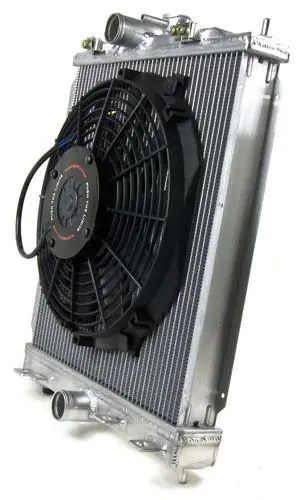MAP Small Radiator Kit with 12" Slim Electric Fan | 2001-2006 Mitsubishi Evo 7/8/9