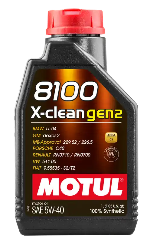 Motul 1L Synthetic Engine Oil 8100 X-CLEAN Gen 2 5W40- CASE OF 12 (12L TOTAL)