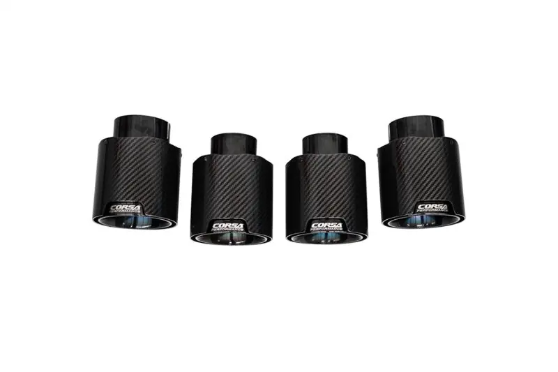 Corsa 20-25 Chevrolet Corvette C8 RWD 4.5in Carbon Fiber Black PVD Tip Kit (For Corsa Exhaust Only)
