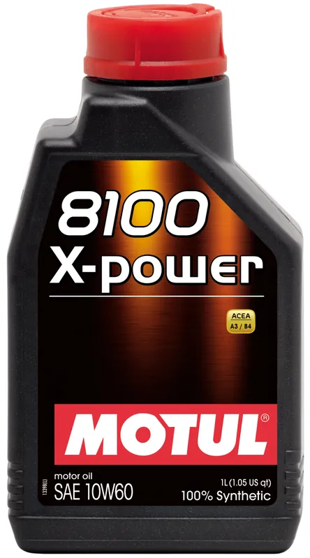 Motul 1L Synthetic Engine Oil 8100 10W60 X-Power - ACEA A3/B4- CASE OF 12 (12L TOTAL)