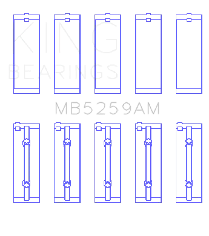 King Engine Bearings Honda B18A1 (Size +0.50mm) Main Bearing Set