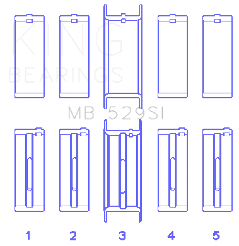 King Engine Bearings Ford V8 221 (Size STDX) Main Bearing Set