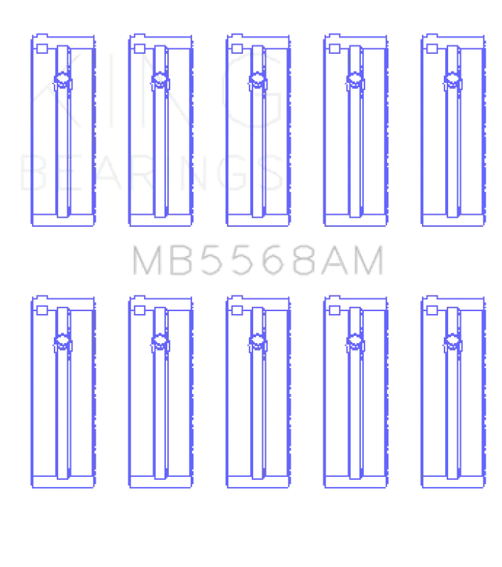 King Engine Bearings Honda D16A/Y/Z H22A4 F23A (Size +0.50mm) Main Bearing Set